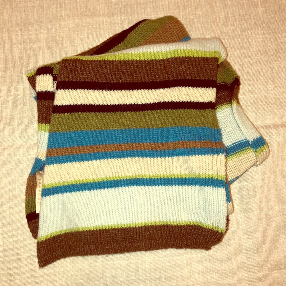Inverni Knit Wool Blend Stripes Colorful Scarf
